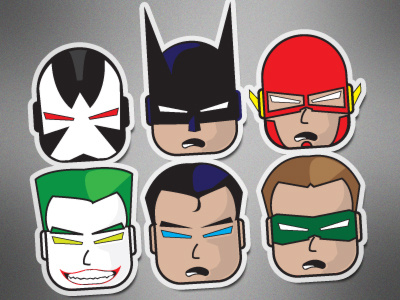 Dc Comics art bane batman comics flash graphic green lantern icons illustration superman the joker vector