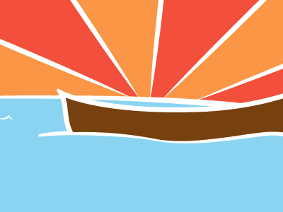 Boat boat color illustration illustrator line work