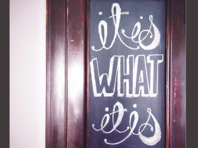 It Is What It Is Chalk Typography chalk chalkboard drawing illustration lettering type typography