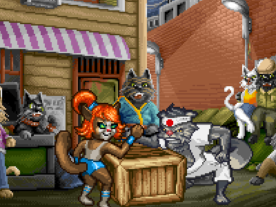 Wrestling Cats art game games pixel pixel art