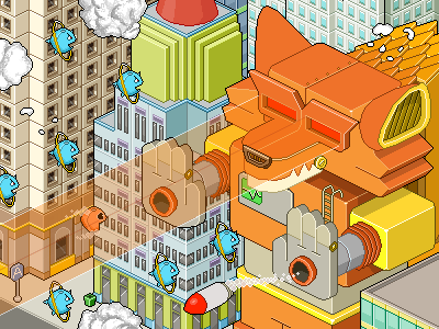 Firefoxzilla protects the city