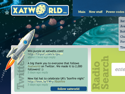 Xatworld.com illustration webdesign