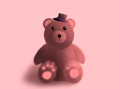 Teddy bear illustration toy pink brown