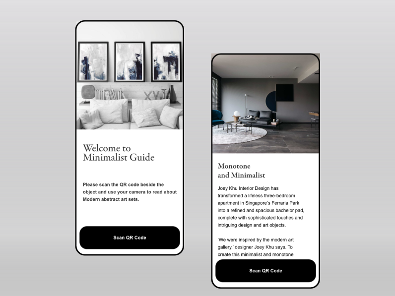 Minimalist Interior design museum guide app by Yiwei Wu on Dribbble