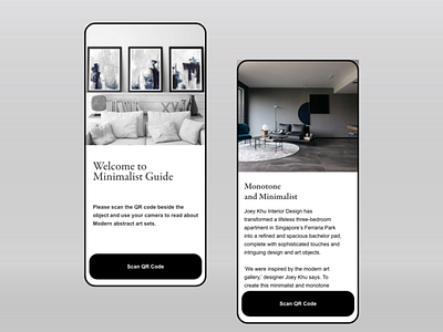 Minimalist Interior design museum guide app