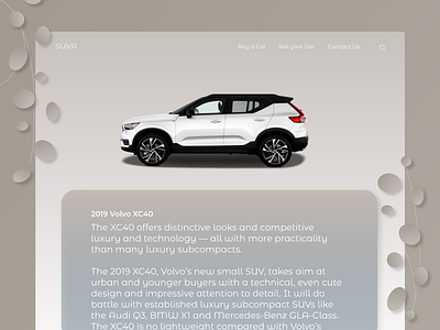 Vehicle intro web page: Volvo XC40 adobe xd adobexd branding car design minimal suv typography ui userinterface ux vehicle volvo web webpage website xc40