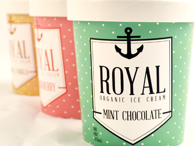 Royal Ice Cream anchor cream design dots food ice ice cream nautical packaging pattern royal