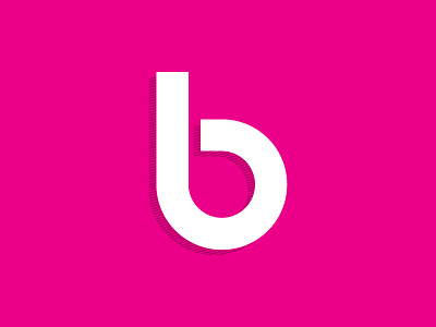 B b heavy lines illustration illustrator pink shading thick lines type typography