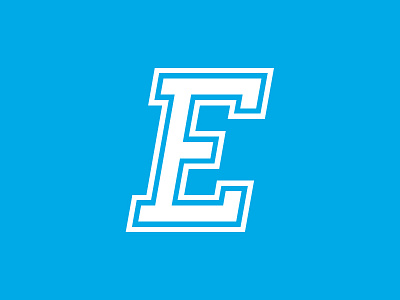 E 36daysoftype blue collegiate e heavy lines illustration illustrator thick lines type typography