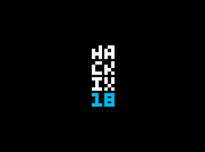 Hack IX '18 Logo 8bit branding design event branding illustrator logo logo design logomark logomarks pixel thick lines typography vector