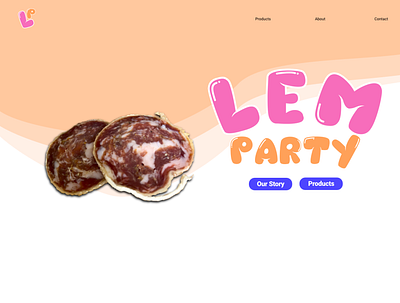 Home Exp Orange branding design food food and drink food illustration illustration logo party salami web