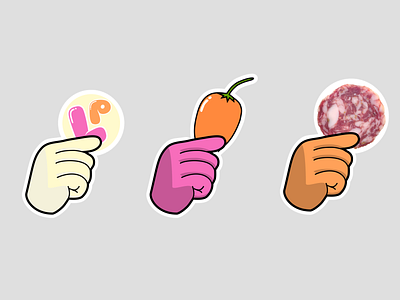 The Hands branding design food food and drink food illustration foodie icon illustration logo salami