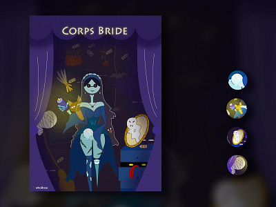 Corpse Bride character characterdesign drawing eye halloween illustration pumpkin texture ui vector webdesig