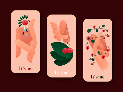 It's not just me body cherry cry design illustration rose sleep sun ui vector website