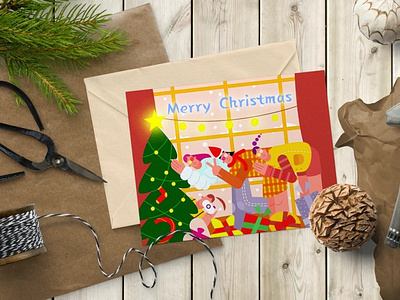 The Christmas Card card illustration vector