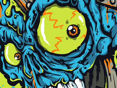 Kill Jaw bright illustration monster neon print