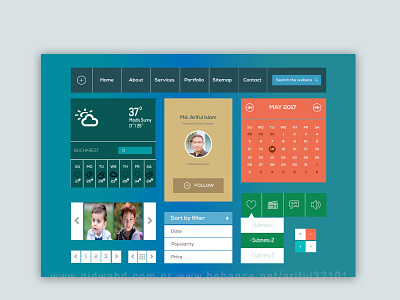 Web UI with weather and Calendar gidwa gidwabangladesh gidwabd graphic design graphicdesign ui ux web design web ui web ui ux