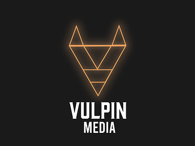 Vulpin branded branding dailylogochallenge design flat fox geometric geometric design glow icon logo media minimal orange vulpine