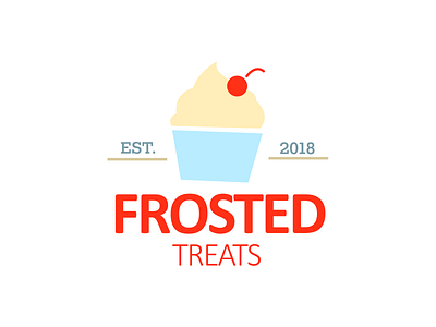 Frosted branded branding cherry cupcake cupcakes dailylogochallenge design flat frosted icon letter logo minimal treats vector