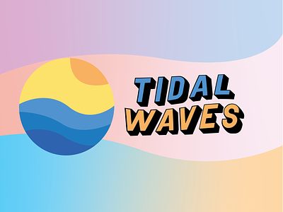 Tidal Waves beach branding design flat gradient graphic design icon illustration logo minimal summer sun tidal vector water waves