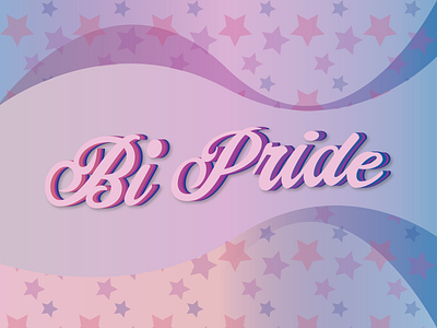 Happy Pride Month! bisexual colorful design flag flat font illustration pattern pride retro script stars vector vintage