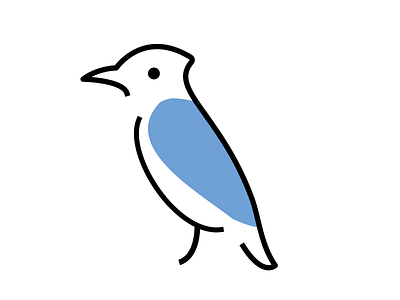 Blue Jay bird blue brand branding design flat icon illustration logo mark minimal vector