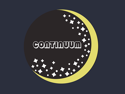 Continuum branding design flat icon logo minimal moon space stars vector