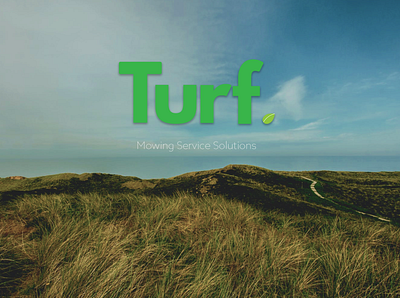 Turf Teaser branding design flat grass icon illustration leaf logo minimal mowing vector