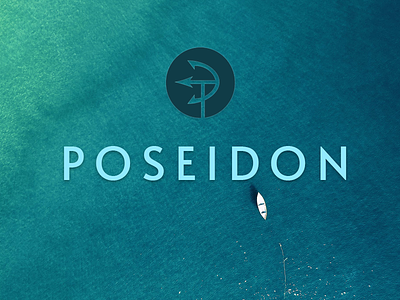 Poseidon blue branding design flat graphic design icon logo minimal ocean poseidon trident vector water