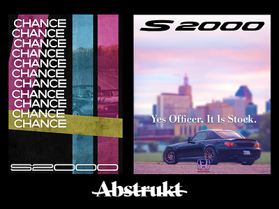 Abstrukt S2000 automotive car design flat graphic design grunge minimal poster vector