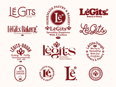 LeGits Homemade Pastry & Bakery Logo art artwork badge badge logo branding design emblem emblem logo illustration illustrator lettering logo type typography vector vintage