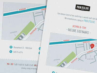 Flyer branding diner flyer ghent logo map print