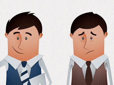 work in progress businessmen character happy illustration infographic salesmen unhappy