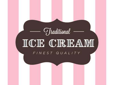 Vintage Ice Cream Van Logo Concept 1 brown cream ice logo pink traditional vintage