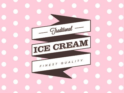 Vintage Ice Cream Van Logo Concept 3 brown cream ice logo pink traditional vintage