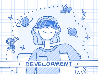 Illustration | Development | Virtual Reality girl illustraion illustration modern design modern society technology virtual reality