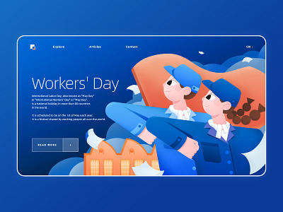 Labor Day flat illustration illustration labor labor day website