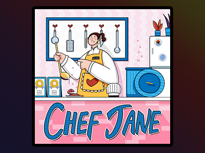 CHEF JANE | Self portrait of gender switching chef cook flat illustration gender switching gentleman illustration man self portrait