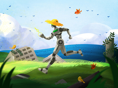 illustration | Doomsday revival plan animation children illustration doomsday nature robot