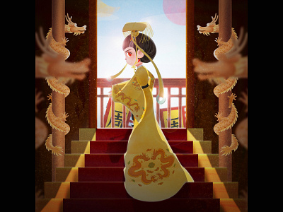 Illustration | Court celebrities of the Tang Dynasty ancient chinese court di renjie empire historical figure princess taiping shangguan waner tang dynasty wu zetian