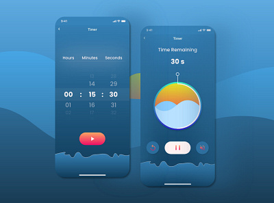 daily UI 14 timer app clock counter daily 100 challenge dailyui design icon minimal timer typography ui ux vector water web website