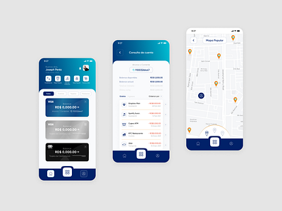 Banco Popular - App Redesign app bank card design location ui ux