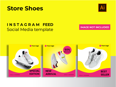 Store shoes concept app feed instagram post shoes store