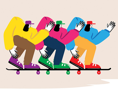 Skaters art artist artwork colours creative design digitalart flat design graphicdesign illustration illustrator skateboard vectors