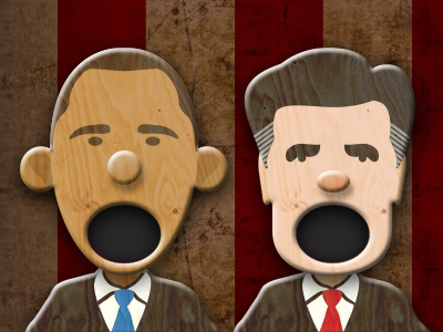 Face-to-Face Race (Obama/Romney) gaming illustration ios mobile