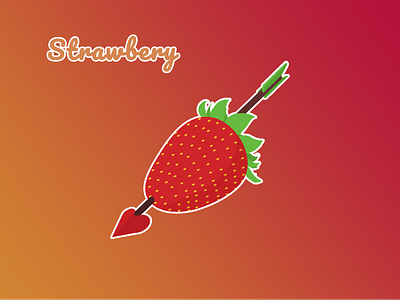 Strawberry Icon arrow design food illustration logo strawberry sweet