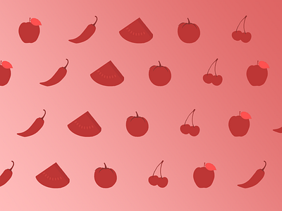 Red Fruits Icons apple concept food fruit icons jalapeño red tomato watermelon