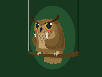 Owl animals animals illustrated design fork illustration knife owl owl illustration