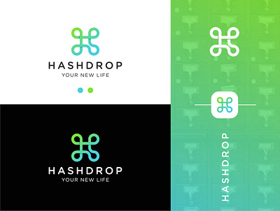 Hashdrop app icon branding drops gradient graphic design hashtag hashtag logo health health logo ios logo logo design logomark medical minimal modern organization simple symbol vector
