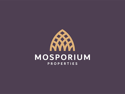Mosporium Properties 3d branding creative graphic design illustration islamic logo logo design logo designer logo mark m logo minimalist modern mosque real estate simple symbol ui ux vector